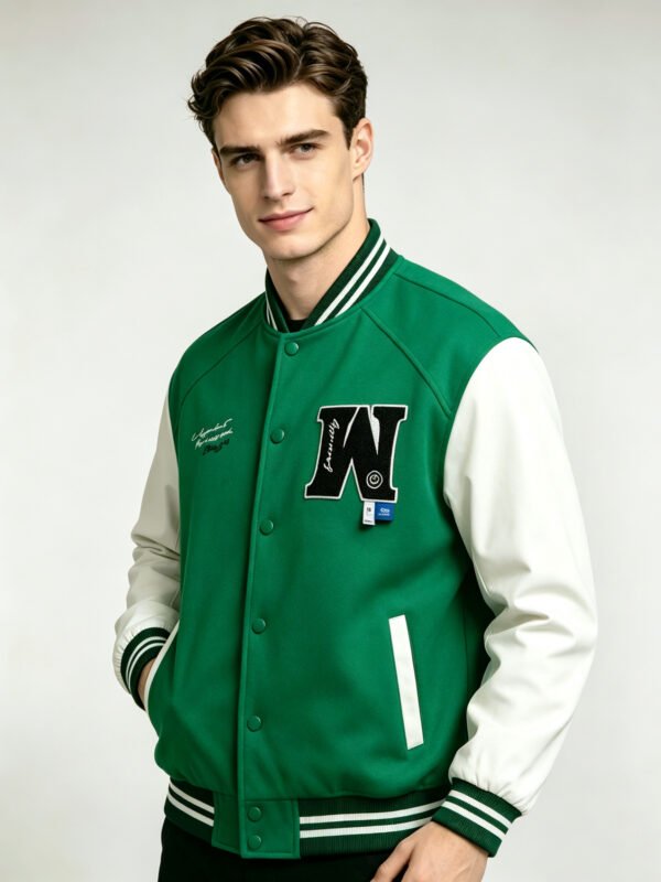 saz-bj007 Chenille Embroidery Classic College Jacket