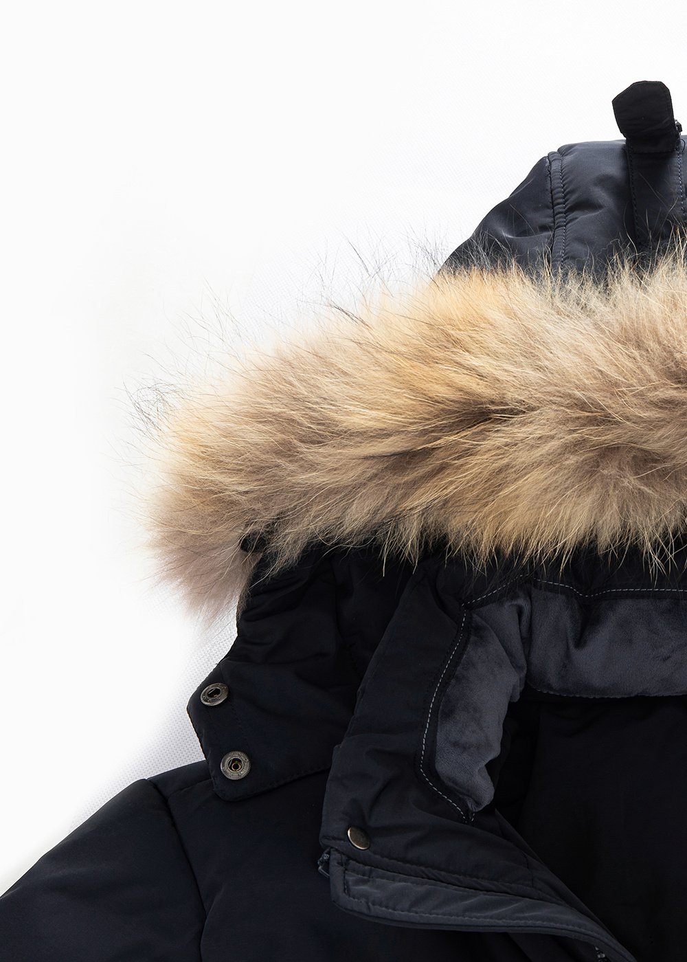 padded parka jacket with faux fur trim hood