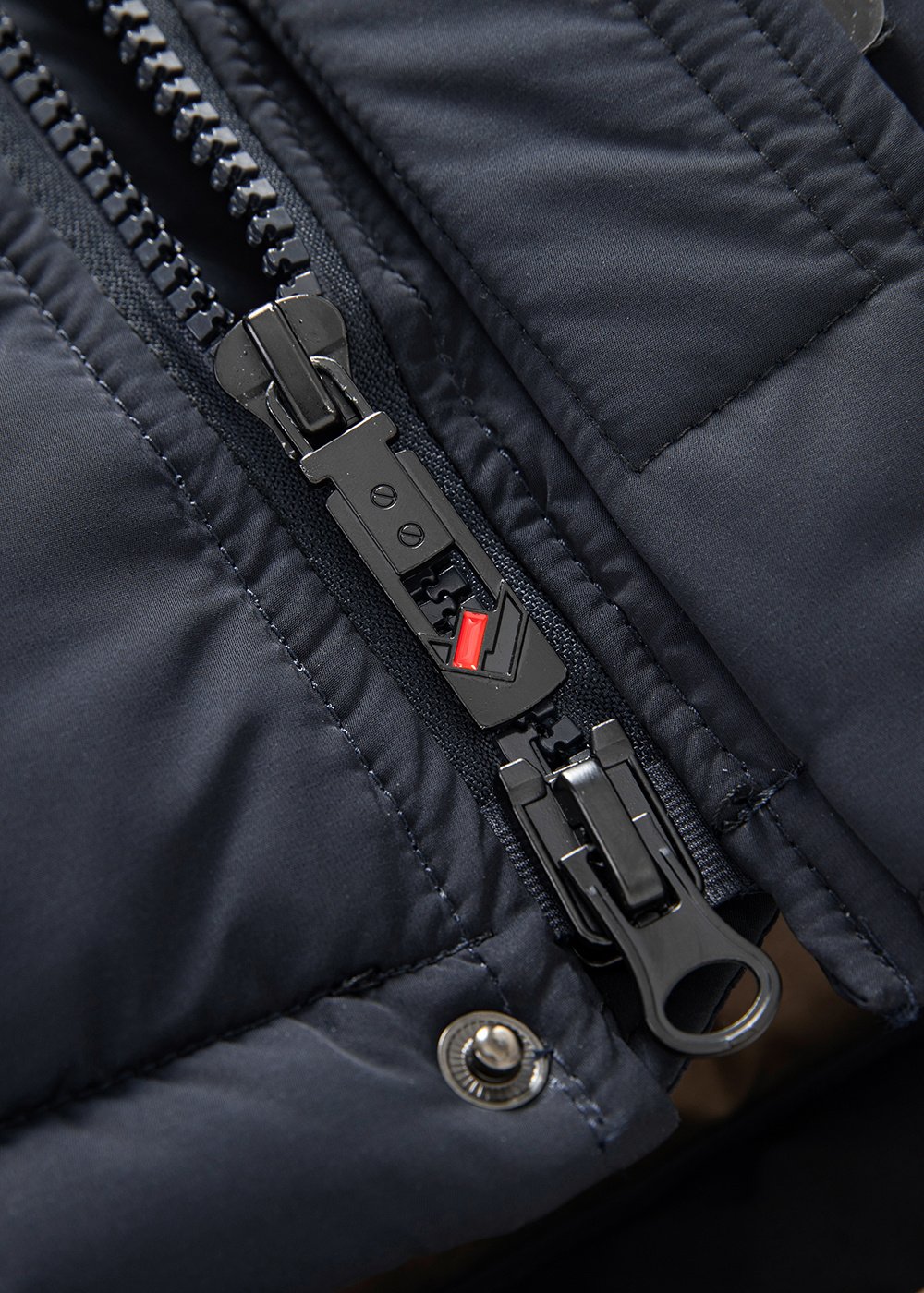 padded parka jacket with faux fur trim hood – view 3