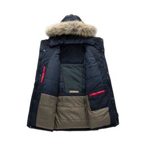 saz-c21610 padded parka jacket with faux fur trim hood