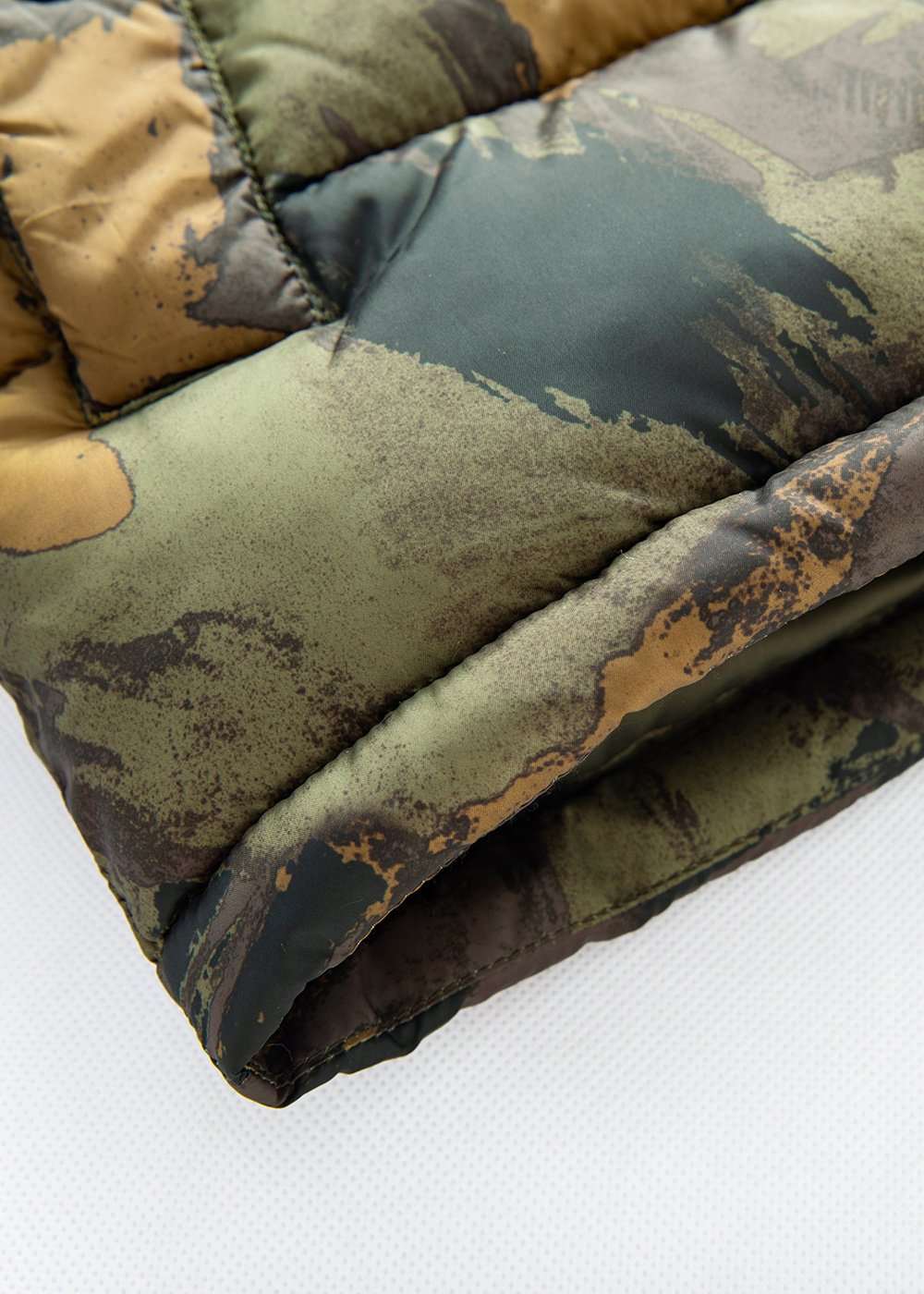 longline puff padded parka coat in camo – view 3