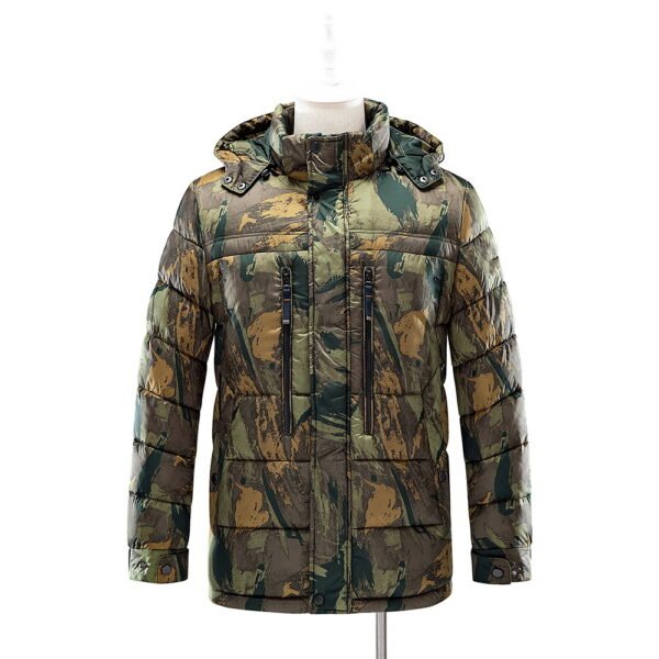 saz-c8001 longline puff padded parka coat in camo