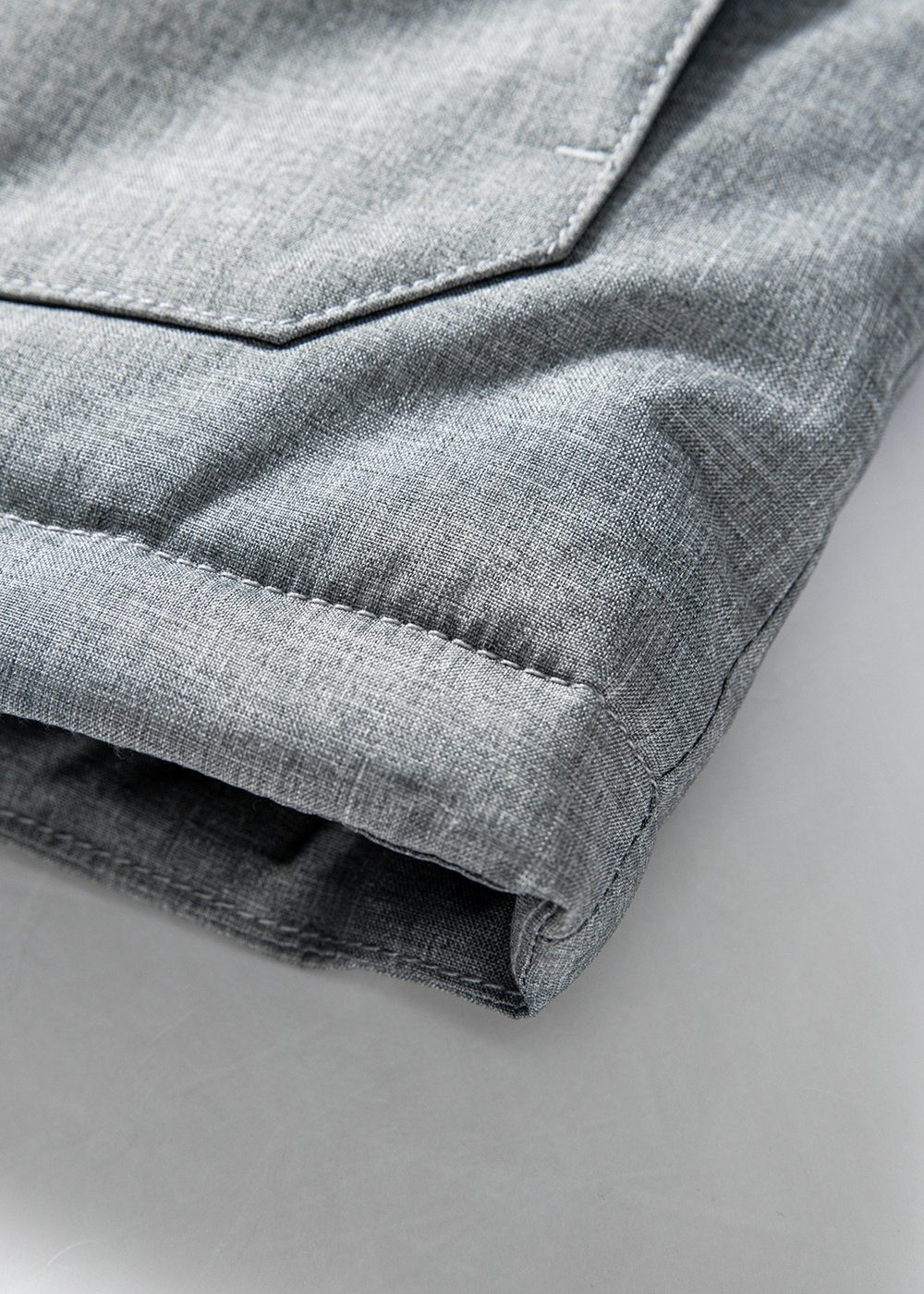 hooded parka coat with fur trim in grey – view 3