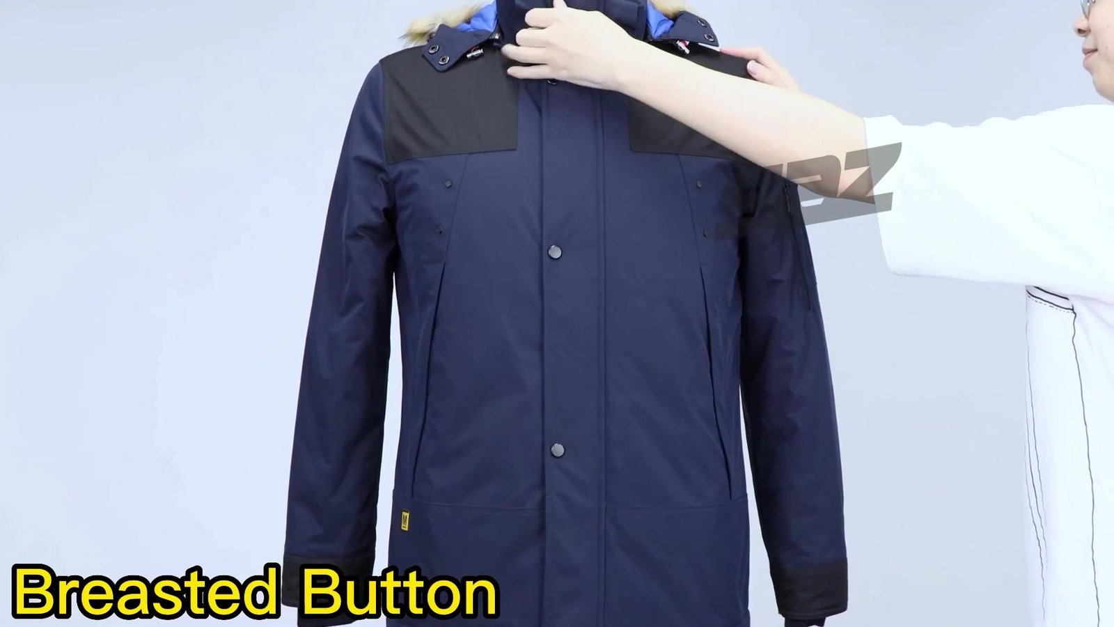 men's parka with a faux fur-hood with top stitching – view 5