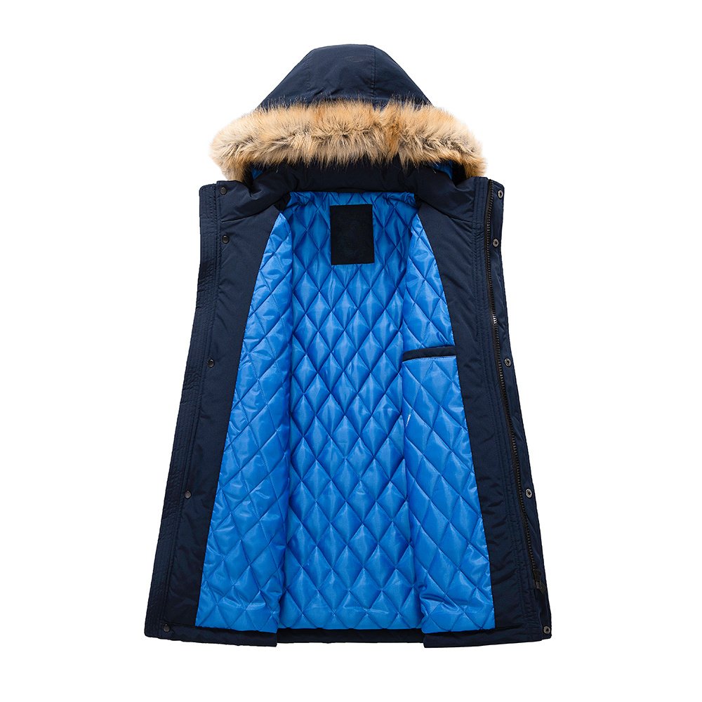 men's parka with a faux fur-hood with top stitching – view 6