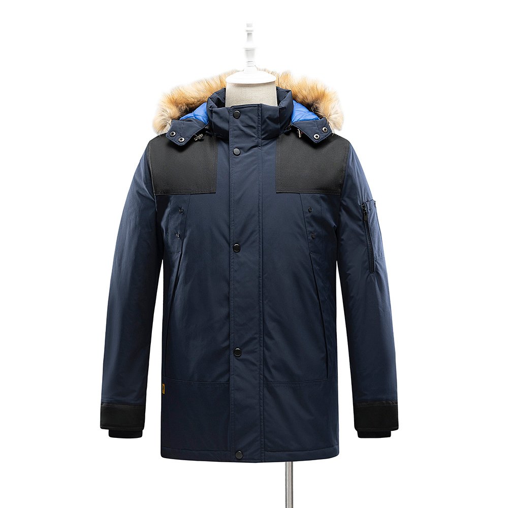 men's parka with a faux fur-hood with top stitching – view 7