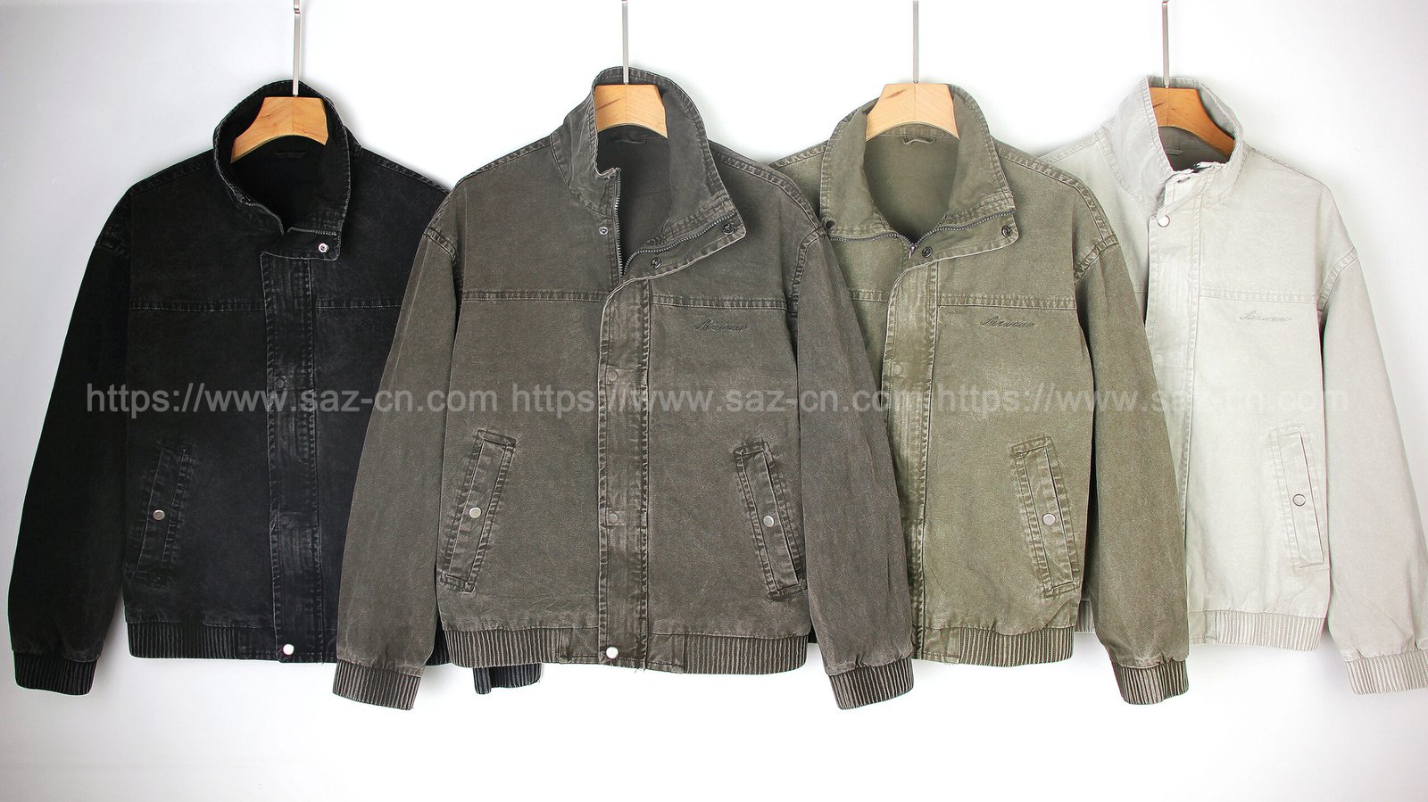 washed Crop Biker Street Utility Jacket Black – view 2