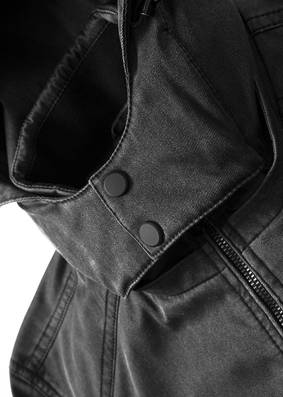 vintage washed jacket with detachable hood – view 4