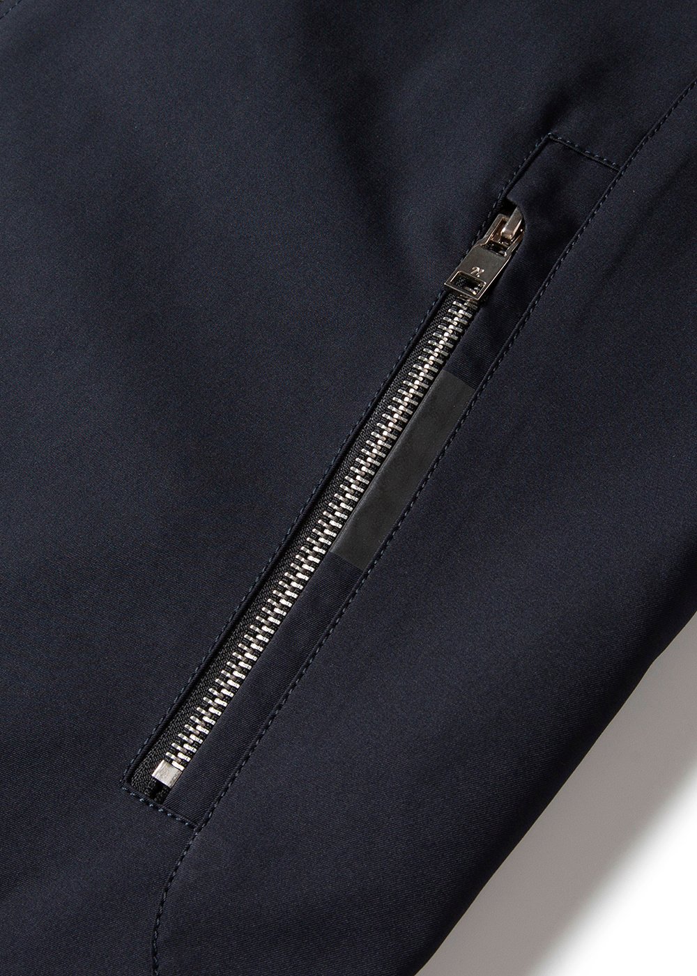 sleeve quilted cotton patch outdoor wear in navy – view 2