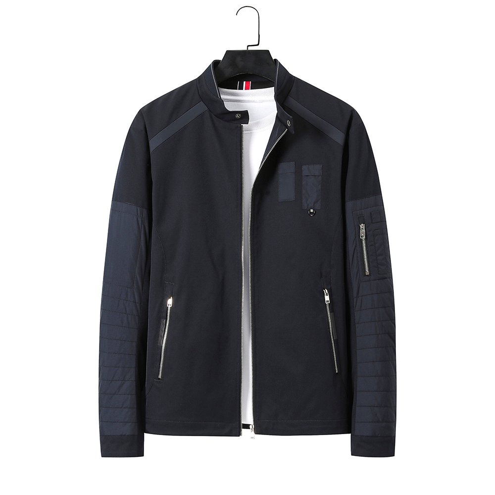 sleeve quilted cotton patch outdoor wear in navy – view 5