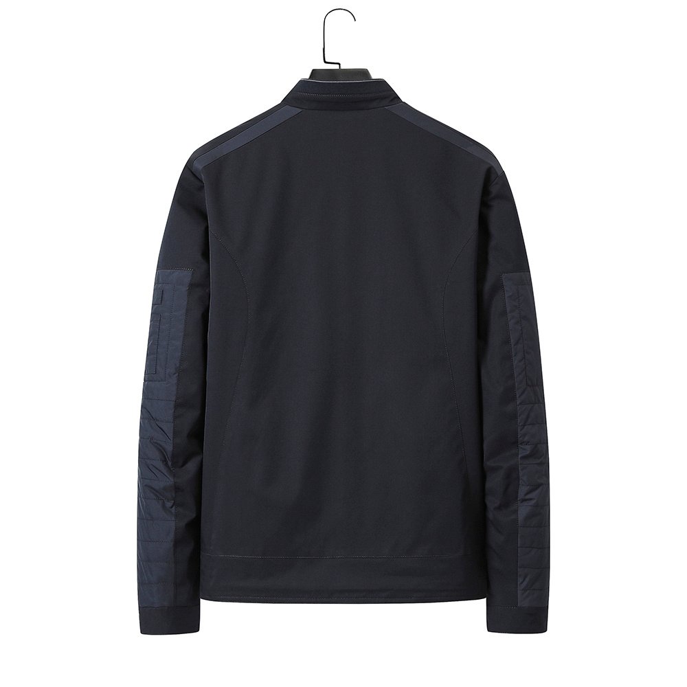 sleeve quilted cotton patch outdoor wear in navy – view 6