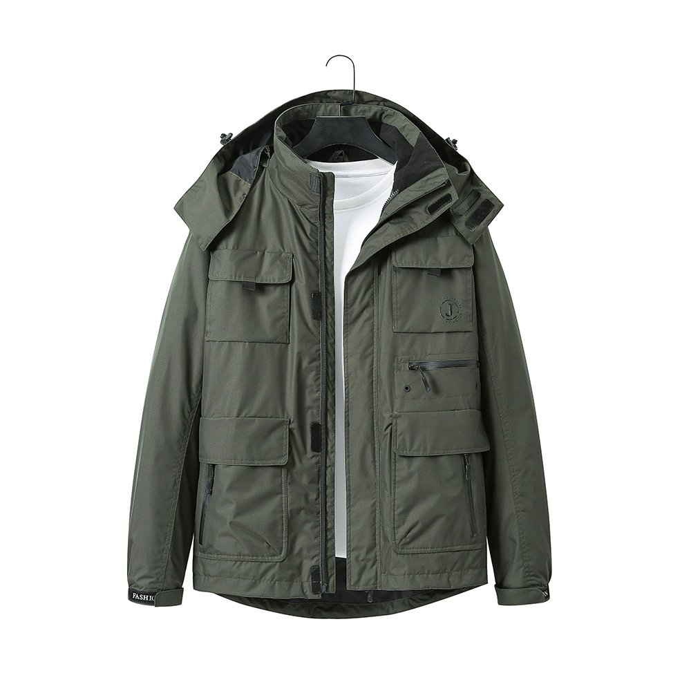water-repellent hooded windbreaker jacket
