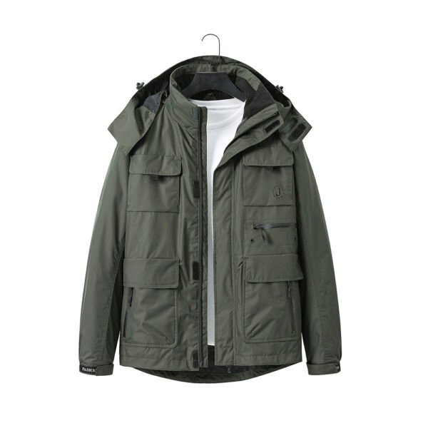 water-repellent hooded windbreaker jacket
