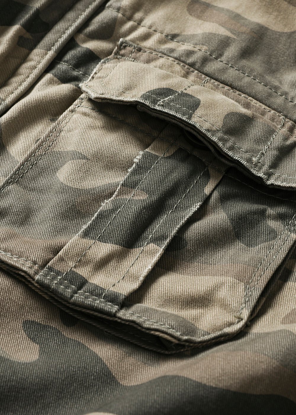 100% cotton washed distressed camouflage jacket – view 2