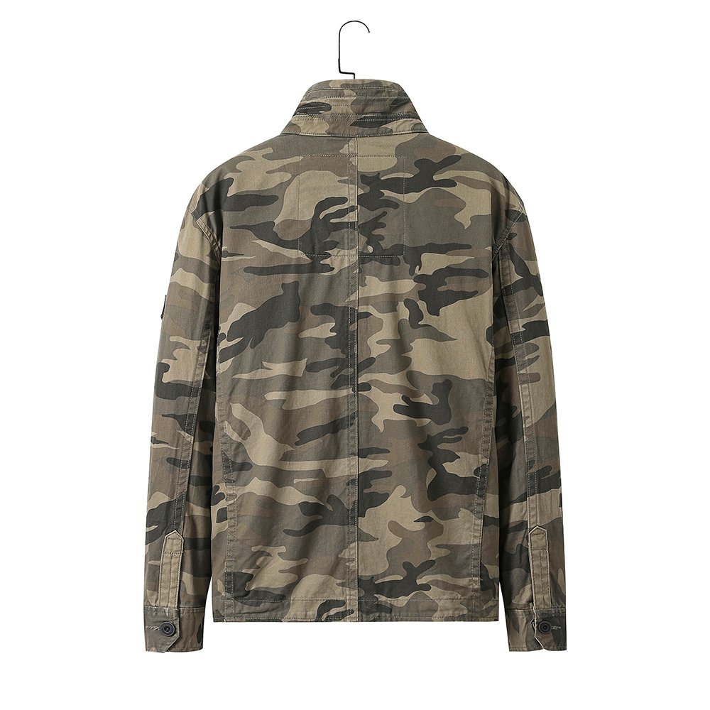 100% cotton washed distressed camouflage jacket – view 6