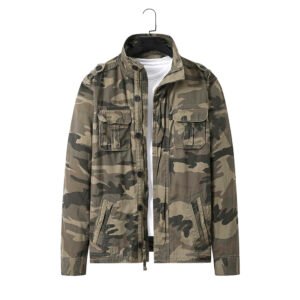 saz-df81203 100% cotton washed distressed camouflage jacket