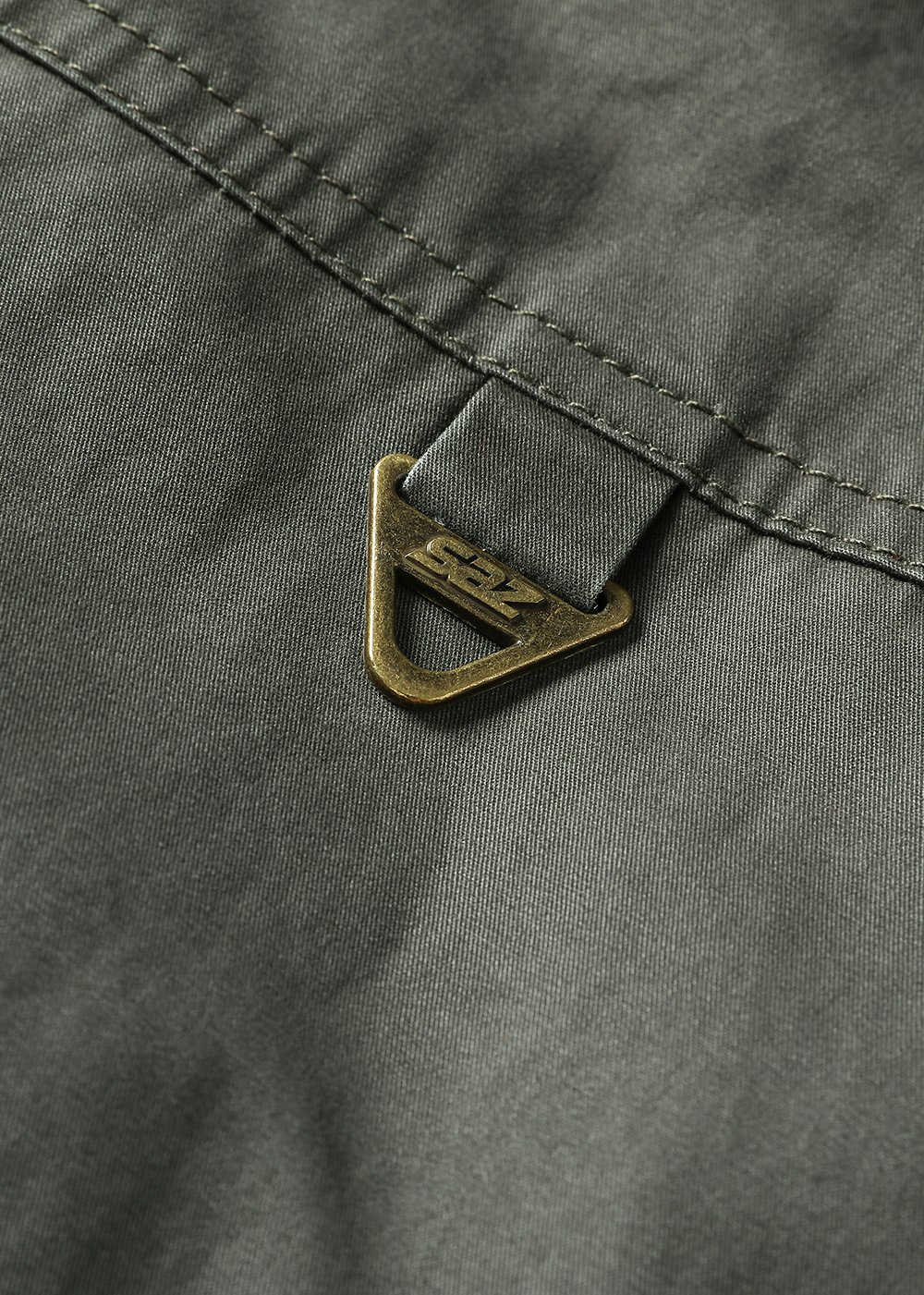 retro washed worker field jacket in military green