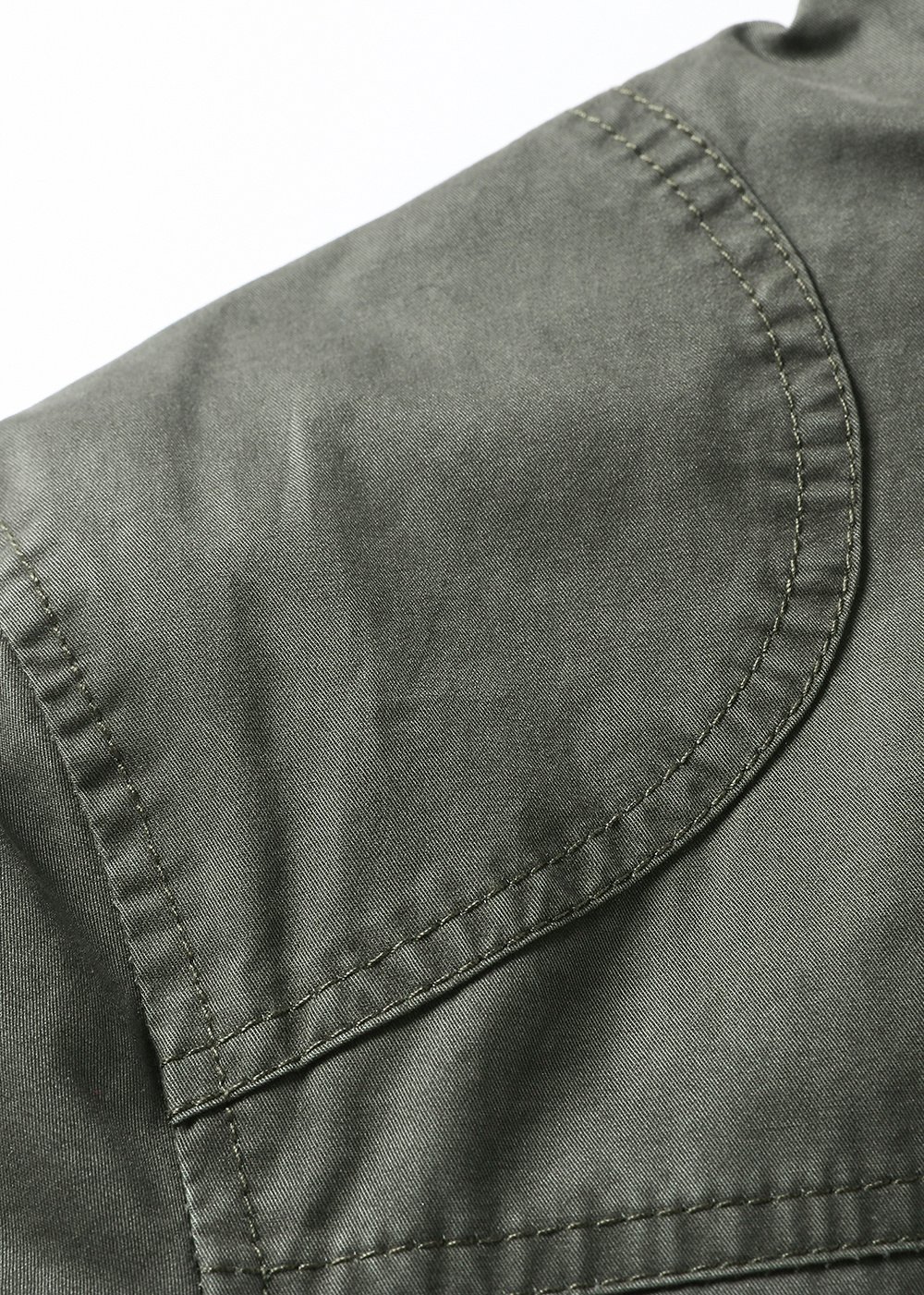 retro washed worker field jacket in military green – view 3