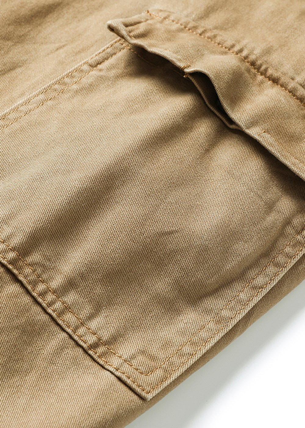 Khaki Multi Pocket Cargo Men's Twill Jacket – view 2