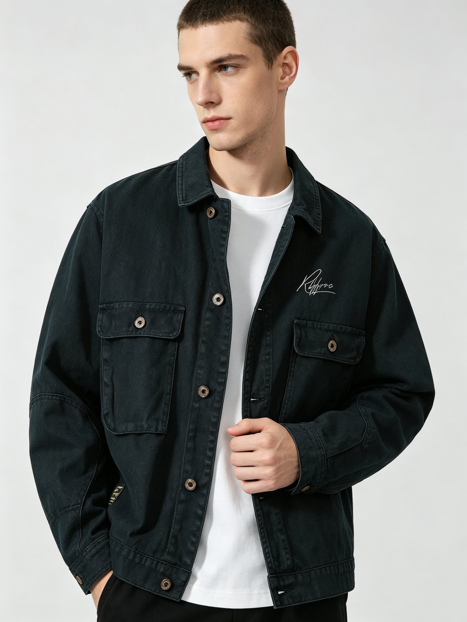 2 Big Cargo Pocket Overshirt Shacket With Embroidery Logo – view 5