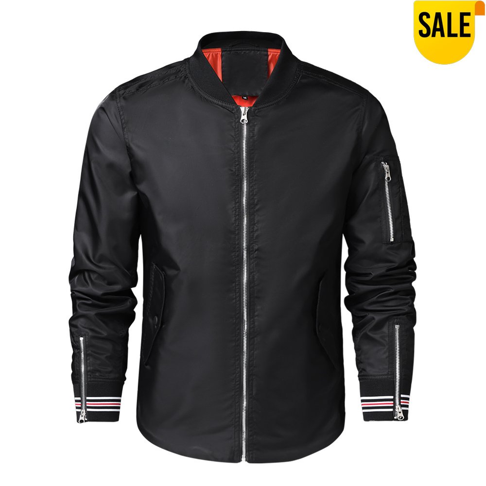 Ma-1 Slim Fit Essential Bomber Jacket In Red – view 8