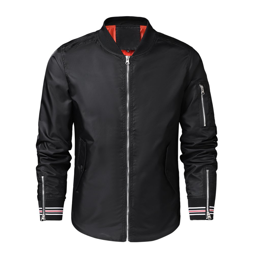 Ma-1 Slim Fit Essential Bomber Jacket In Red – view 9