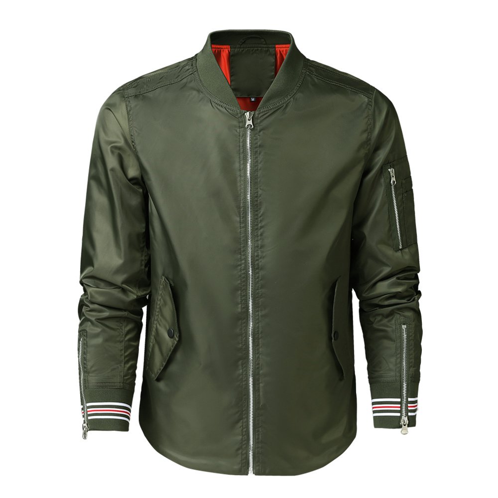 Ma-1 Slim Fit Essential Bomber Jacket In Red – view 12