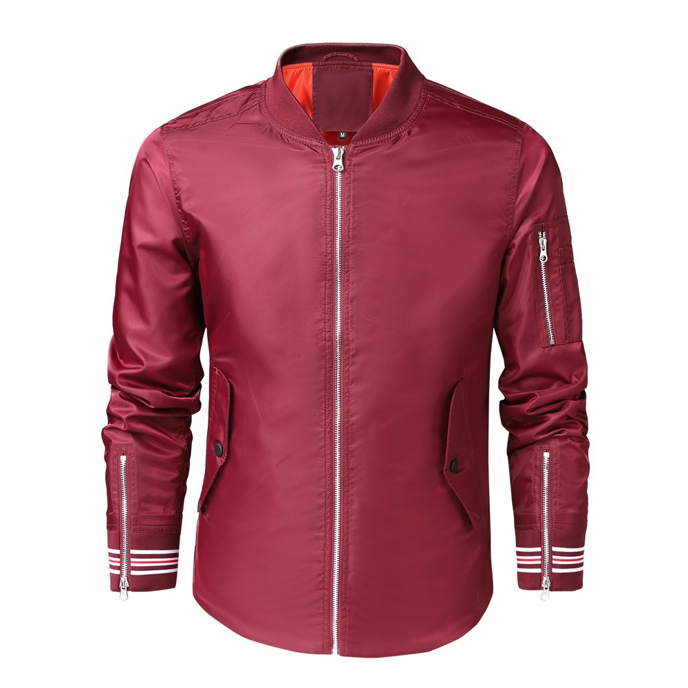 Ma-1 Slim Fit Essential Bomber Jacket In Red – view 13