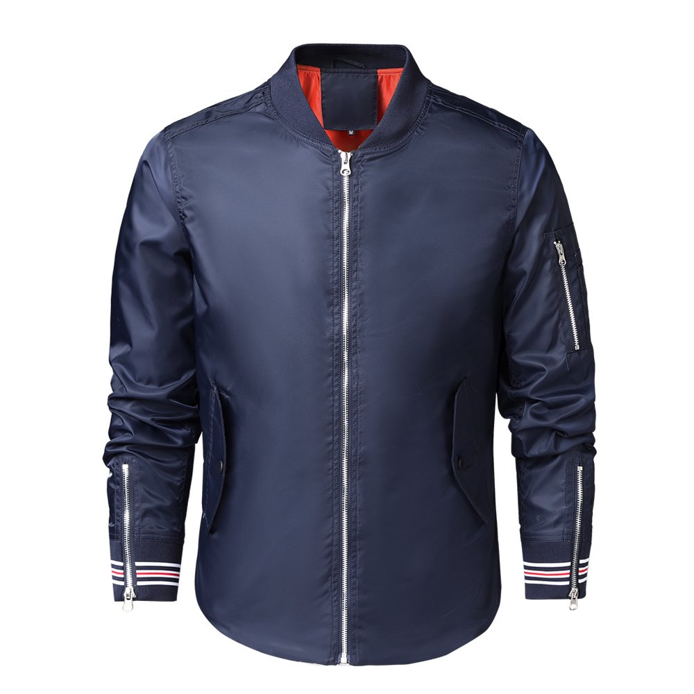 Ma-1 Slim Fit Essential Bomber Jacket In Red – view 14