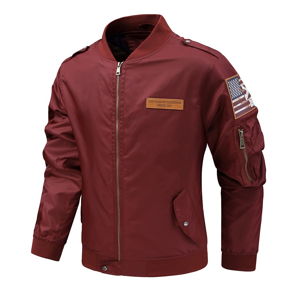 Oversized Custom Leather Badge Vintage Bomber Jackets – view 12