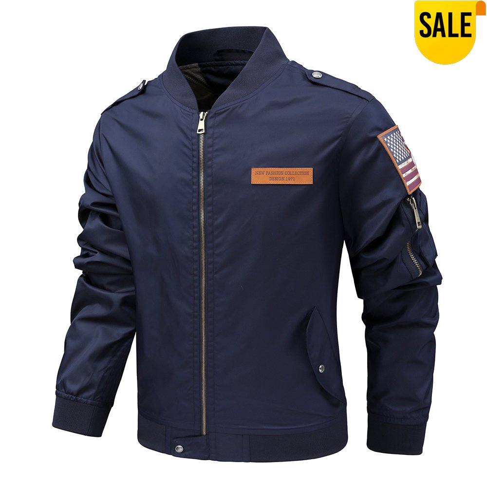 Oversized Custom Leather Badge Vintage Bomber Jackets – view 14