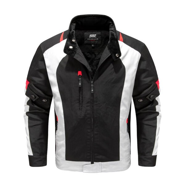 casual Water-resistant color blocked motorcycle jacket