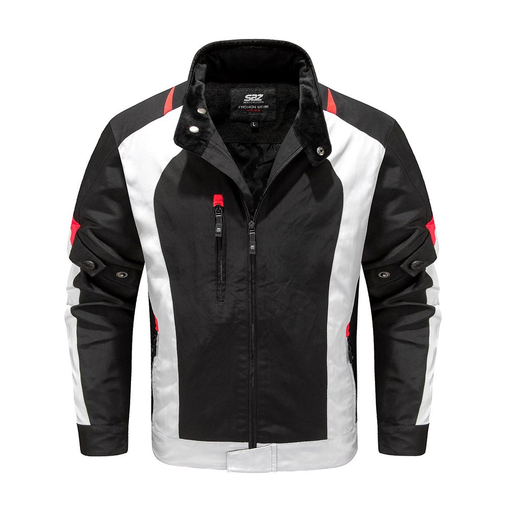 casual Water-resistant color blocked motorcycle jacket – view 5