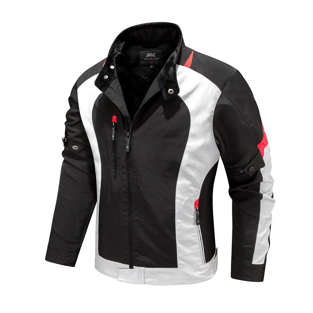 casual Water-resistant color blocked motorcycle jacket – view 6