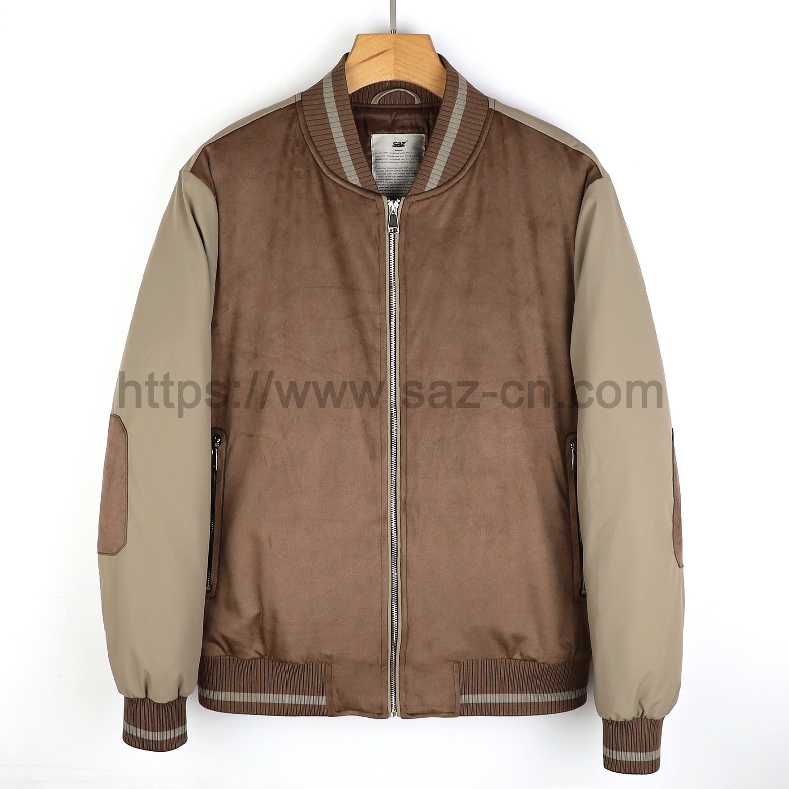 Regular Fit Suede-Effect Jacket Men Color-Blocked – view 4