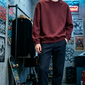 saz-r8876 Unisex Crew Neck Sweatshirt for Mens Comfort Cotton