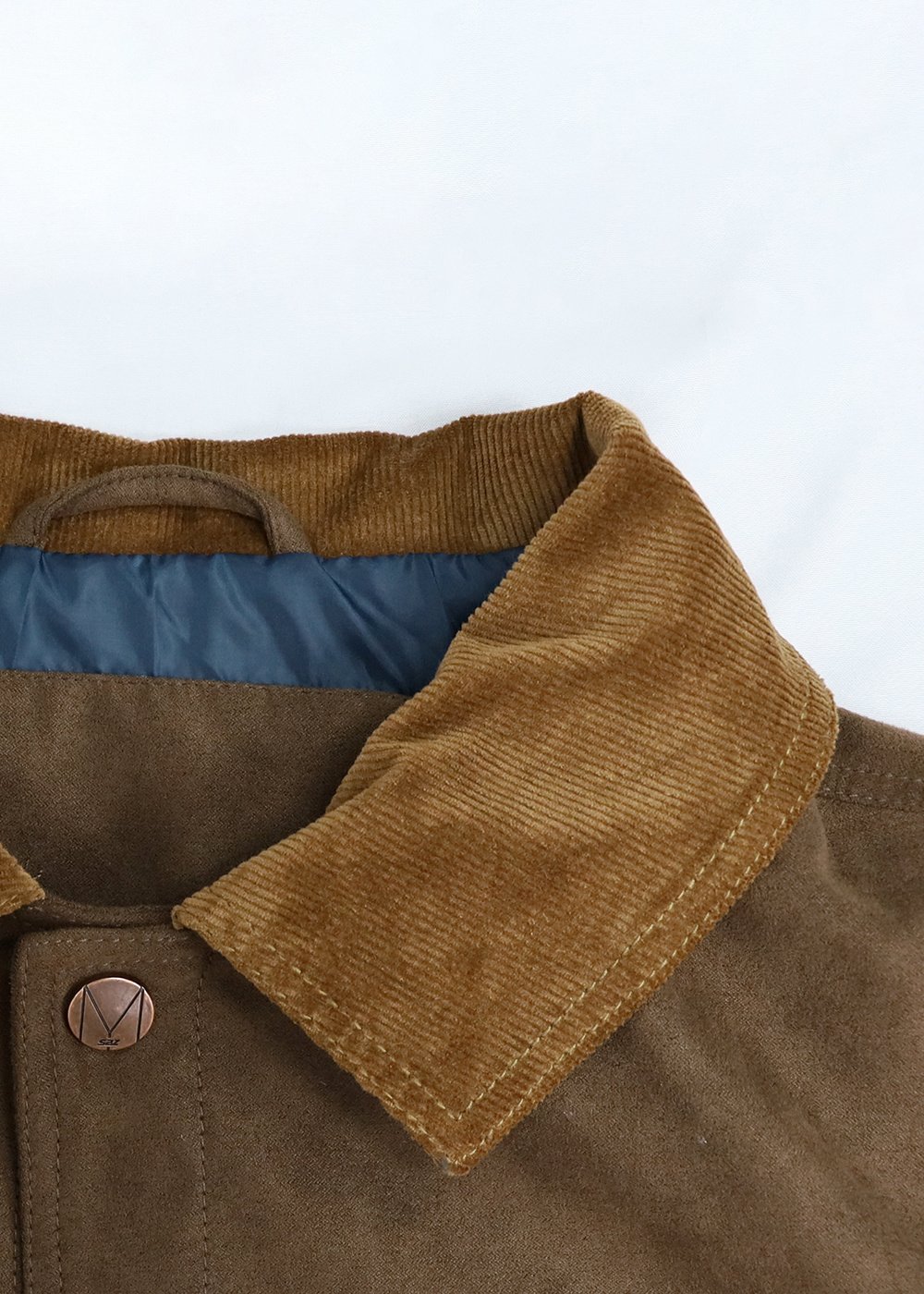 Embroidered Patch Brown Suede Shirt Jacket