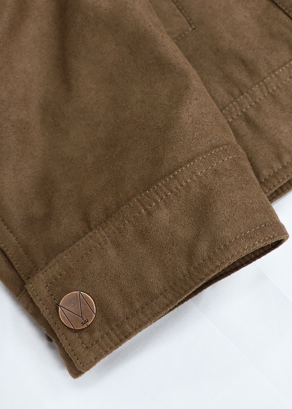 Embroidered Patch Brown Suede Shirt Jacket – view 2