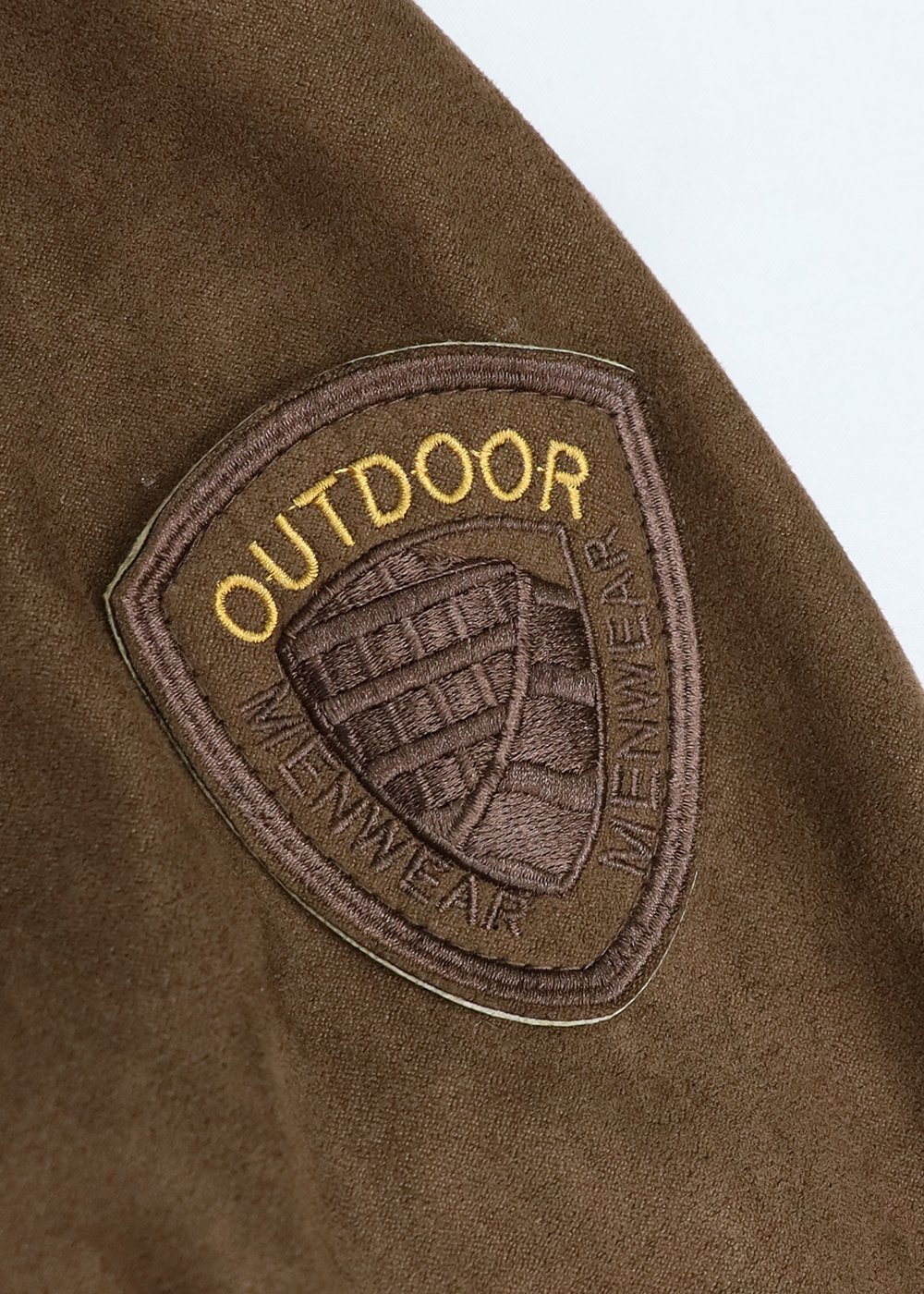 Embroidered Patch Brown Suede Shirt Jacket – view 3