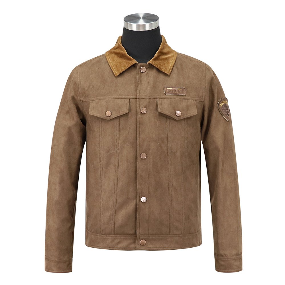 Embroidered Patch Brown Suede Shirt Jacket – view 6