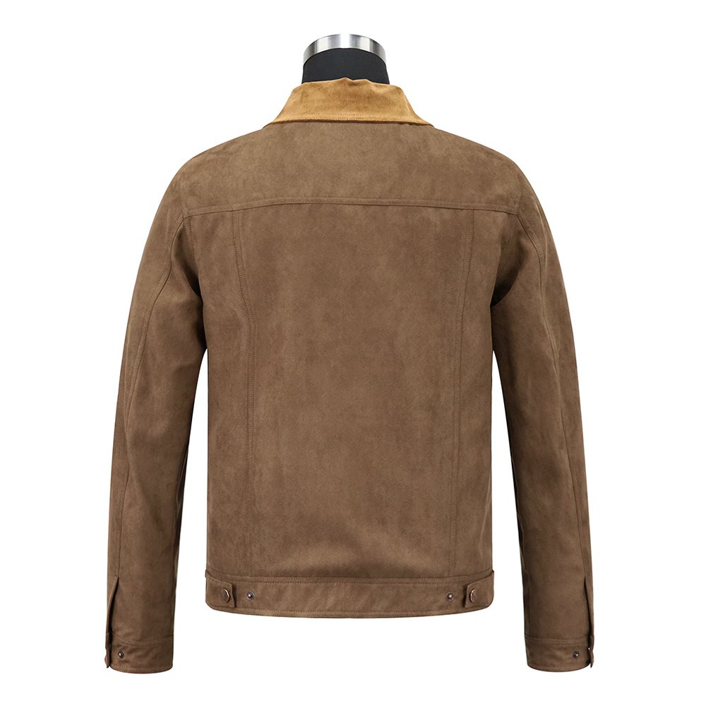 Embroidered Patch Brown Suede Shirt Jacket – view 7