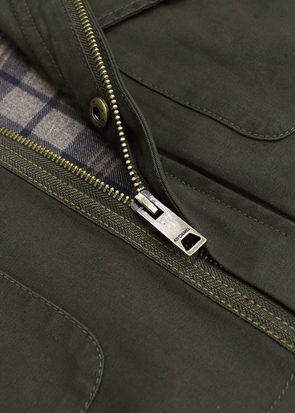 olive green short field jacket multi-pocket outwear