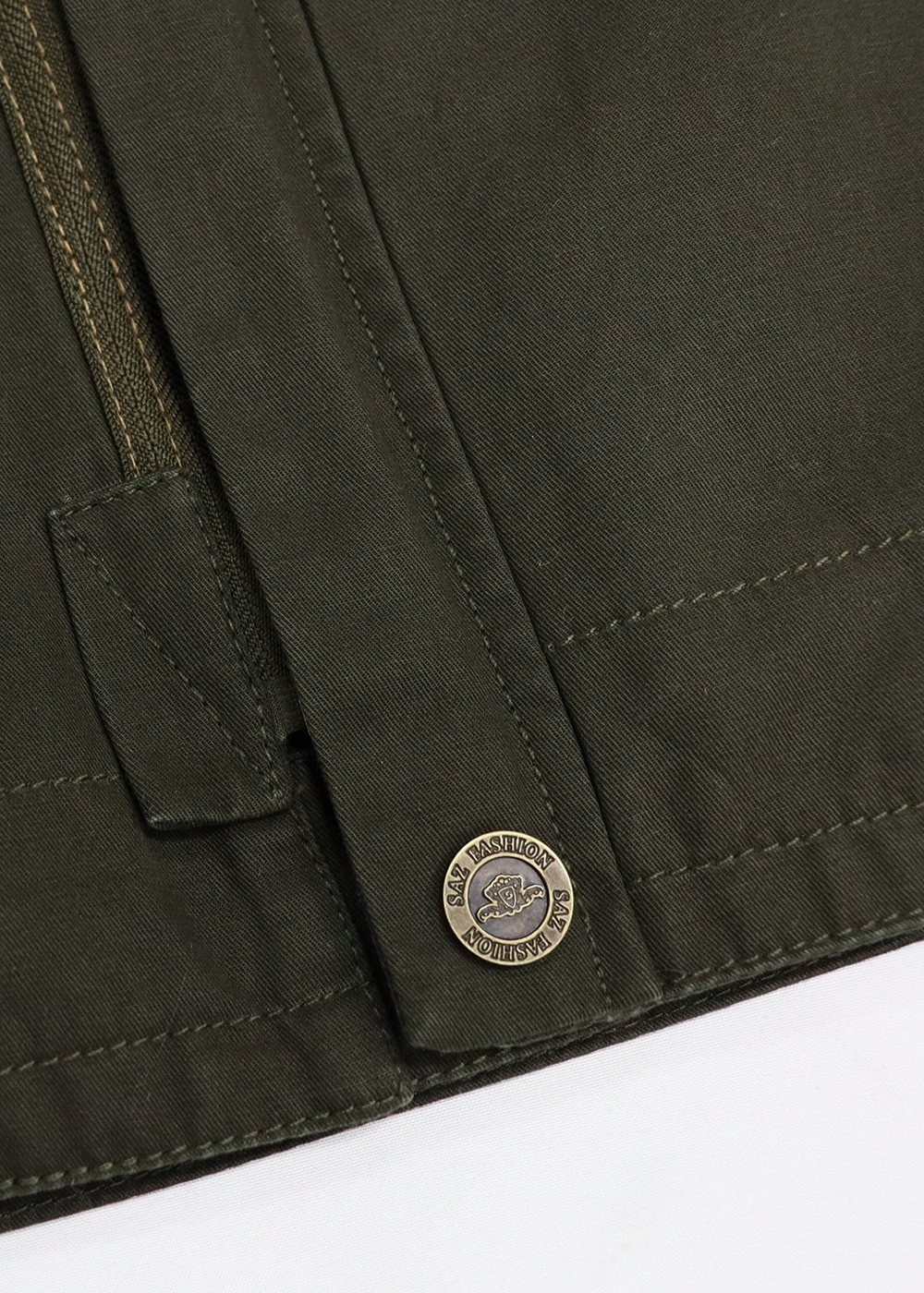 olive green short field jacket multi-pocket outwear – view 4