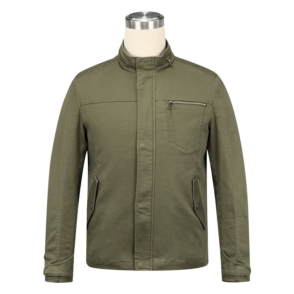 olive green short field jacket multi-pocket outwear – view 8