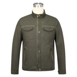 saz-sk-023-sk-017 olive green short field jacket multi-pocket outwear