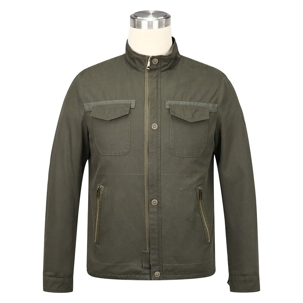 olive green short field jacket multi-pocket outwear – view 5