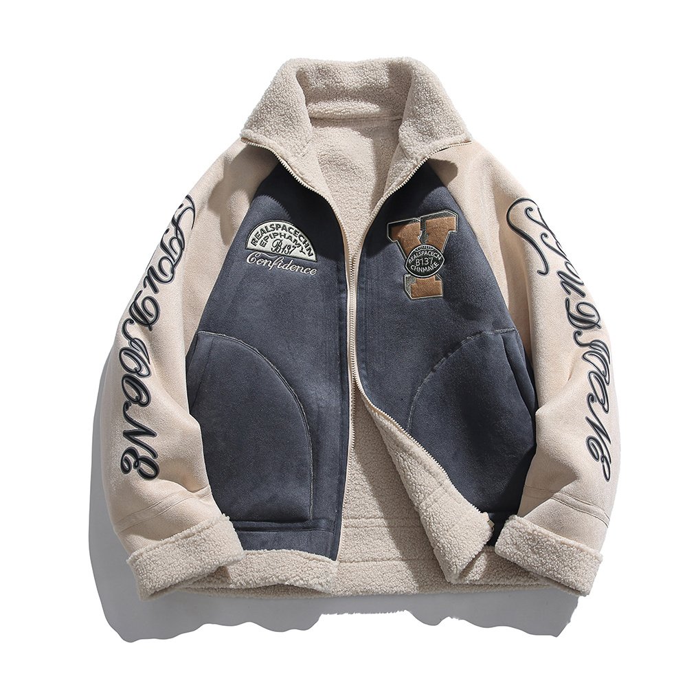 embroidered patch suede jacket – view 6