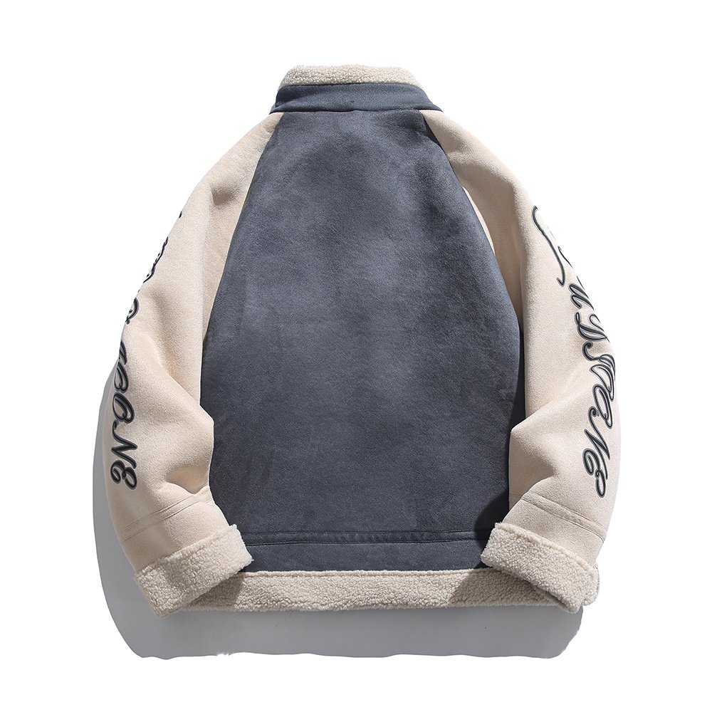embroidered patch suede jacket – view 8