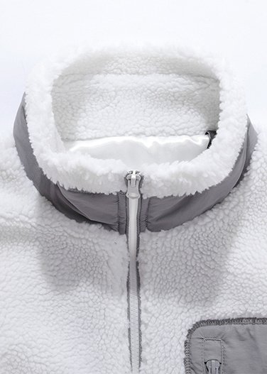 windproof color blocked sherpa jacket