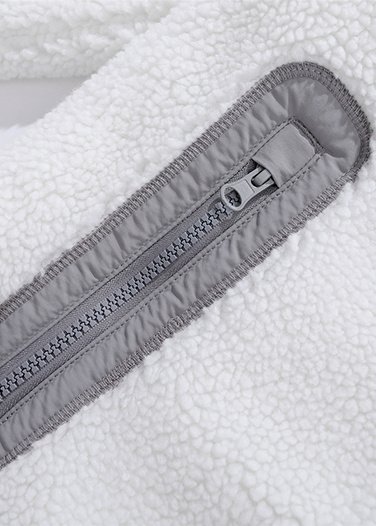 windproof color blocked sherpa jacket – view 2